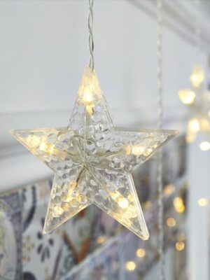 ΧΡΙΣΤΟΥΓΕΝΝΙΑΤΙΚΑ ΛΑΜΠΑΚΙΑ ΒΡΟΧΗ ΑΣΤΕΡΙ 100 LED ΘΕΡΜΟ ΛΕΥΚΟ 300/500mm ΜΕ ΚΑΛΩΔΙΟ ΔΙΑΦΑΝΟ 3m & ΑΝΤΑΠΤΟΡΑ 31V ΣΤΑΘΕΡΑ ΜΕ ΔΥΝΑΤΟΤΗΤΑ ΕΠΕΚΤΑΣΗΣ ΜΑΧ 3 IP44