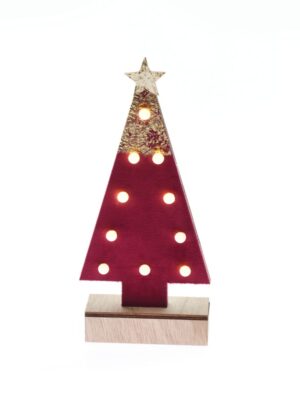 ΧΡΙΣΤΟΥΓΕΝΝΙΑΤΙΚΟ ΔΙΑΚΟΣΜΗΤΙΚΟ ΞΥΛΙΝΟ ΚΟΚΚΙΝΟ & ΧΡΥΣΟ ΑΤΣΕΡΙ ΜΕ ΓΚΛΙΤΕΡ 10 MINI LED ΘΕΡΜΟ ΛΕΥΚΟ ΜΕ ΜΠΑΤΑΤΑΡΙΕΣ 2XAA IP20 125x45x270mm