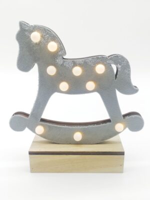 ΧΡΙΣΤΟΥΓΕΝΝΙΑΤΙΚΟ ΔΙΑΚΟΣΜΗΤΙΚΟ ΞΥΛΙΝΟ ΓΚΡΙ ΣΠΙΤΙ 10 MINI LED ΘΕΡΜΟ ΛΕΥΚΟ ΜΕ ΜΠΑΤΑΤΑΡΙΕΣ 2XAA IP20 170x45x160mm