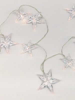 ΧΡΙΣΤΟΥΓΕΝΝΙΑΤΙΚΑ ΔΙΑΚΟΣΜΗΤΙΚΑ ΛΑΜΠΑΚΙΑ ΑΣΤΕΡΙΑ ΜΕΓΑΛΑ & ΜΙΚΡΑ ΠΛΑΣΤΙΚΑ 10 LED ΣΕ ΣΕΙΡΑ ΘΕΡΜΟ ΛΕΥΚΟ ΜΠΑΤΑΡΙΕΣ 3xΑΑ ΜΕ ΚΑΛΩΔΙΟ ΔΙΑΦΑΝΟ 300mm IP20 1350mm