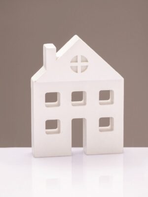 ΧΡΙΣΤΟΥΓΕΝΝΙΑΤΙΚΟ ΔΙΑΚΟΣΜΗΤΙΚΟ ΞΥΛΙΝΟ ΣΠΙΤΙ ΑΣΠΡΟ ΜΟΤΙΦ 105*20*80mm