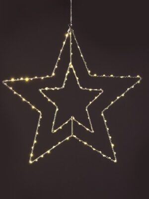 ΧΡΙΣΤΟΥΓΕΝΝΙΑΤΙΚΟ ΦΩΤΙΖΩΜΕΝΟ ΑΣΤΕΡΙ ΑΣΗΜΙ 113 MINI LED ΣΕ ΣΕΙΡΑ ΘΕΡΜΟ ΛΕΥΚΟ ΑΝΤΑΠΤΟΡΑ 4.5VDC ΜΕ ΑΣΗΜΙ ΚΑΛΩΔΙΟ ΧΑΛΚΟΥ 3m IP44 560mm