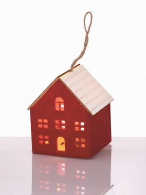 ΧΡΙΣΤΟΥΓΕΝΝΙΑΤΙΚΟ ΔΙΑΚΟΣΜΗΤΙΚΟ ΞΥΛΙΝΟ ΣΠΙΤΑΚΙ ΜΕ ΤΣΟΧΑ KOKKINO 1 MINI LED ΘΕΡΜΟ ΛΕΥΚΟ ΜΕ ΜΠΑΤΑΤΑΡΙΕΣ 3XAG10 (ΣΥΜΠ) IP20 80x80x96mm