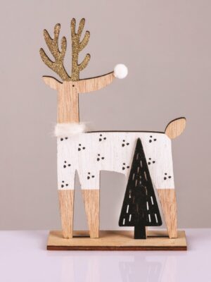 ΧΡΙΣΤΟΥΓΕΝΝΙΑΤΙΚΟ ΔΙΑΚΟΣΜΗΤΙΚΟ ΞΥΛΙΝΟΣ ΤΑΡΑΝΔΟΣ ΜΕ ΔΕΝΤΡΟ ΜΟΤΙΦ 200*40*120mm