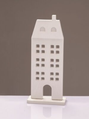 ΧΡΙΣΤΟΥΓΕΝΝΙΑΤΙΚΟ ΔΙΑΚΟΣΜΗΤΙΚΟ ΞΥΛΙΝΟ ΣΠΙΤΙ ΑΣΠΡΟ ΜΟΤΙΦ 115*50*275mm