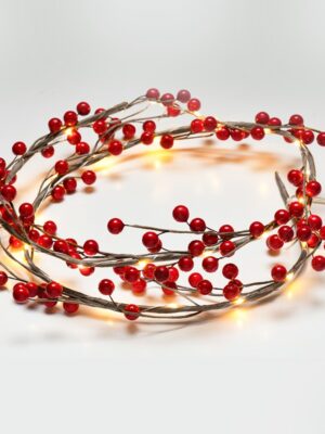 ΛΑΜΠΑΚΙΑ ΔΙΑΚΟΣΜΗΤΙΚΑ ΣΧΕΔΙΟ ΧΡΙΣΤΟΥΓΕΝΝΙΑΤΙΚΟ ΣΤΕΦΑΝΙ ΜΕ ΓΚΙ 30 MINI LED ΘΕΡΜΟ ΛΕΥΚΟ ΚΑΛΩΔΙΟ ΧΑΛΚΟΥ ΚΑΙ ΜΠΑΤΑΡΙΑ 3xAA IP20 1200mm