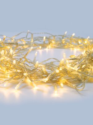 ΛΑΜΠΑΚΙΑ 50 LED ΣΕ ΣΕΙΡΑ ΘΕΡΜΟ ΛΕΥΚΟ ΣΤΑΘΕΡΟ ΚΑΟΥΤΣΟΥΚ ΜΕ ΜΠΑΤΑΡΙΕΣ 2xΑΑ & ΚΑΛΩΔΙΟ ΔΙΑΦΑΝΟ 300mm  IP20 4900mm