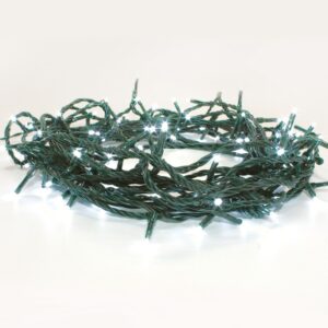 ΛΑΜΠΑΚΙΑ 50 LED ΣΕ ΣΕΙΡΑ ΨΥΧΡΟ ΛΕΥΚΟ ΣΤΑΘΕΡΟ ΚΑΟΥΤΣΟΥΚ ΜΠΑΤΑΡΙΕΣ 3xΑΑ ΜΕ 8 ΠΡΟΓΡΑΜΜΑΤΑ ON6/18OFF & ΚΑΛΩΔΙΟ ΠΡΑΣΙΝΟ 300mm IP44 4900mm