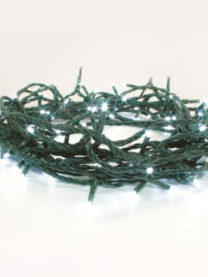 ΛΑΜΠΑΚΙΑ 50 LED ΣΕ ΣΕΙΡΑ ΨΥΧΡΟ ΛΕΥΚΟ ΣΤΑΘΕΡΟ ΚΑΟΥΤΣΟΥΚ ΜΠΑΤΑΡΙΕΣ 3xΑΑ ΜΕ 8 ΠΡΟΓΡΑΜΜΑΤΑ ON6/18OFF & ΚΑΛΩΔΙΟ ΠΡΑΣΙΝΟ 300mm IP44 4900mm