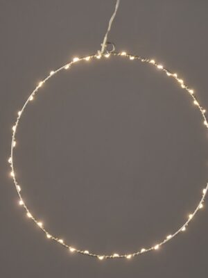 ΧΡΙΣΤΟΥΓΕΝΝΙΑΤΙΚΟ ΦΩΤΙΖΩΜΕΝΟ ΣΤΕΦΑΝΙ ΚΥΚΛΟΣ ΑΣΗΜΙ 55 MINI LED ΣΕ ΣΕΙΡΑ ΘΕΡΜΟ ΛΕΥΚΟ ΑΝΤΑΠΤΟΡΑ 3VDC ΜΕ ΑΣΗΜΙ ΚΑΛΩΔΙΟ ΧΑΛΚΟΥ 3m IP44 D400mm