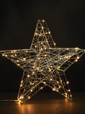 ΚΡΕΜΑΣΤΟ ΜΕ ΜΕΤΑΛΛΙΚΑ ΜΟΤΙΒΑ ΔΕΝΤΡΟ 80 ΜINI LED ΣΕ ΣΕΙΡΑ ΘΕΡΜΟ ΜΕ ΚΑΛΩΔΙΟ ΧΑΛΚΟΥ & ΑΝΤΑΠΤΡΟΡΑ 3V DC