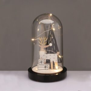 ΚΑΛΥΜΜΑ ΠΛΑΣΤΙΚΟ ΜΕ  ΔΕΝΤΡΟ & ΤΑΡΑΝΤΡΟ ΞΥΛΙΝΑ ΣΕ ΣΧΗΜΑ ΜΠΑΛΑΣ 8 MINI LED ΘΕΡΝΟ ΛΕΥΚΟ ΜΕ ΜΠΑΤΑΡΙΕΣ 2xAΑA (ΣΥΜΠ) IP44 110x190mm