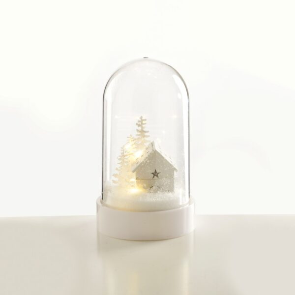 ΚΑΛΥΜΜΑ ΧΙΟΝΙΣΜΕΝΟΥ ΣΠΙΤΙΟΥ ΠΛΑΣΤΙΚΟ ΣΕ ΣΧΗΜΑ ΜΠΑΛΑΣ 10 MINI LED ΜΕ ΜΠΑΤΑΡΙΕΣ 3xΑΑ IP20 Φ110x190mm