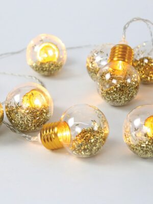 ΔΙΑΚΟΣΜΗΤΙΚΑ ΛΑΜΠΑΚΙΑ ΧΡΥΣΑ ΓΥΑΛΙΝΑ 10 LED ΣΕ ΣΕΙΡΑ ΘΕΡΜΟ ΛΕΥΚΟ ΜΠΑΤΑΡΙΕΣ 2xΑΑ ΜΕ ΚΑΛΩΔΙΟ ΔΙΑΦΑΝΟ 300mm IP20 1350mm