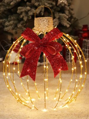 ΧΡΙΣΤΟΥΓΕΝΝΙΑΤΙΚΗ ΦΩΤΙΖΩΜΕΝΗ 3D ΜΠΑΛΑ ΜΕ ΦΙΟΓΚΟ & ΓΚΛΙΤΕΡ 128 LED ΣΕ ΣΕΙΡΑ ΘΕΡΜΟ ΛΕΥΚΟ FLASH ΜΕ ΑΝΤΑΠΤΟΡΑ 4.3VDC & ΚΑΛΩΔΙΟ ΧΑΛΚΟΥ IP44 600mm