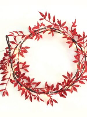 ΛΑΜΠΑΚΙΑ ΔΙΑΚΟΣΜΗΤΙΚΑ ΣΧΕΔΙΟ ΓΙΡΛΑΝΤΑ ΚΟΚΚΙΝΗ 20 MINI LED ΘΕΡΜΟ ΛΕΥΚΟ ΚΑΛΩΔΙΟ ΧΑΛΚΟΥ ΚΑΙ ΜΠΑΤΑΡΙΑ 2xAA IP20 1500x300mm