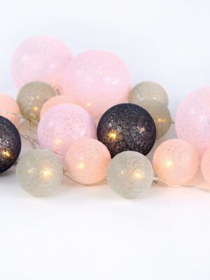 ΔΙΑΚΟΣΜΗΤΙΚΑ ΛΑΜΠΑΚΙΑ ΣΤΡΟΓΓΥΛΑ ΡΟΖ & ΓΚΡΙ 20 LED ΣΕ ΣΕΙΡΑ ΘΕΡΜΟ ΛΕΥΚΟ ΜΠΑΤΑΡΙΕΣ 3xΑΑ IP20