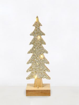 ΧΡΙΣΤΟΥΓΕΝΝΙΑΤΙΚΟ ΔΙΑΚΟΣΜΗΤΙΚΟ ΞΥΛΙΝΟ ΔΕΝΤΡΟ 4 MINI LED ΘΕΡΜΟ ΛΕΥΚΟ ΑΣΗΜΙ ΚΑΛΩΔΙΟ ΧΑΛΚΟΥ ΜΕ ΜΠΑΤΑΤΑΡΙΕΣ 2XAAA IP20 Φ95Χ305mm