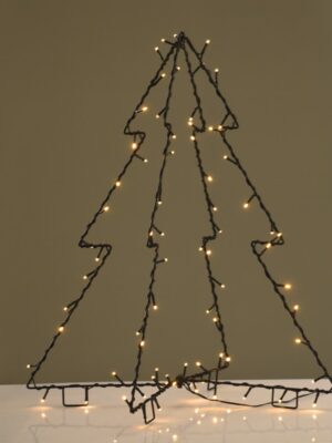 ΧΡΙΣΤΟΥΓΕΝΝΙΑΤΙΚΟ ΔΕΝΤΡΟ ΜΕΤΑΛΛΙΚΟ 74 LED ΣΕ ΣΕΙΡΑ ΣΤΑΘΕΡΑ ΘΕΡΜΟ ΛΕΥΚΟ ΑΝΤΑΠΤΟΡΑ 3.5VDC ΜΕ ΚΑΛΩΔΙΟ ΜΑΥΡΟ 4m IP44 550x650mm