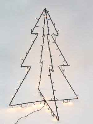 ΧΡΙΣΤΟΥΓΕΝΝΙΑΤΙΚΟ ΔΕΝΤΡΟ ΜΕΤΑΛΛΙΚΟ 90 LED ΣΕ ΣΕΙΡΑ ΣΤΑΘΕΡΑ ΘΕΡΜΟ ΛΕΥΚΟ ΑΝΤΑΠΤΟΡΑ 3.5VDC ΜΕ ΚΑΛΩΔΙΟ ΜΑΥΡΟ 4m IP44 750x850mm