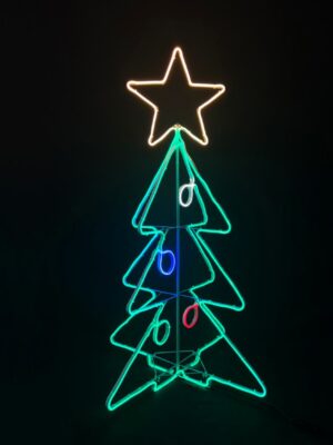 3D ΧΡΙΣΤΟΥΓΕΝΝΙΑΤΙΚΟ ΔΕΝΤΡΟ ΦΩΤΟΣΩΛΗΝΑΣ 1000 LED 9.5m ΔΙΠΛΗΣ ΟΨΗΣ ΠΟΛΥΧΡΩΜΑ ΣΤΑΘΕΡΑ IP65 750x750x1300mm 1.5m ΚΑΛΩΔΙΟ