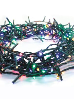 ΛΑΜΠΑΚΙΑ 100 LED ΣΕ ΣΕΙΡΑ ΠΟΛΥΧΡΩΜΑ ΚΑΟΥΤΣΟΥΚ ΑΝΑ 50mm ΑΝΤΑΠΤΟΡΑ 31VDC ΜΕ 8 ΠΡΟΓΡΑΜΜΑΤΑ & ΚΑΛΩΔΙΟ ΠΡΑΣΙΝΟ 5m IP44