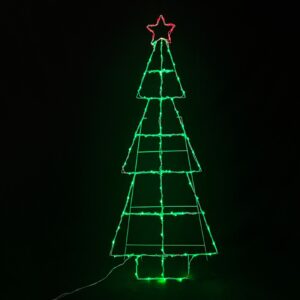 ΧΡΙΣΤΟΥΓΕΝΝΙΑΤΙΚΟ ΔΕΝΤΡΟ 100 LED ΣΕ ΣΕΙΡΑ ΣΤΑΘΕΡΑ ΠΡΑΣΙΝΟ & ΚΟΚΚΙΝΟ ΜΕ ΚΑΛΩΔΙΟ 5m IP44 600x1500mm