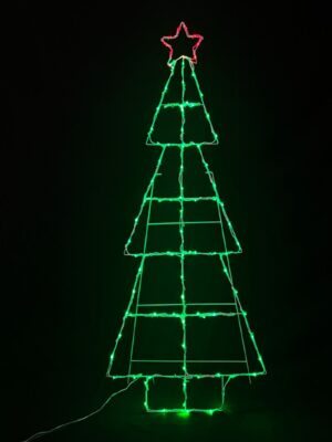 ΧΡΙΣΤΟΥΓΕΝΝΙΑΤΙΚΟ ΔΕΝΤΡΟ 100 LED ΣΕ ΣΕΙΡΑ ΣΤΑΘΕΡΑ ΠΡΑΣΙΝΟ & ΚΟΚΚΙΝΟ ΜΕ ΚΑΛΩΔΙΟ 5m IP44 600x1500mm