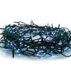 ΛΑΜΠΑΚΙΑ 100 LED ΣΕ ΣΕΙΡΑ ΘΕΡΜΟ ΛΕΥΚΟ ΚΑΟΥΤΣΟΥΚ ΜΠΛΕ ΑΝΤΑΠΤΟΡΑ 31VDC ΜΕ ΔΥΝΑΤΟΤΗΤΑ ΕΠΕΚΤΑΣΗΣ MAX 6 ΣΕΤ & ΚΑΛΩΔΙΟ ΠΡΑΣΙΝΟ 5m IP44 50mm