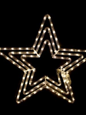 3 ΑΣΤΕΡΙΑ ΜΟΝΟΚΑΝΑΛΟΣ ΦΩΤΟΣΩΛΗΝΑΣ 108 LED 4.5m ΘΕΡΜΟ ΛΕΥΚΟ FLASH IP44 560mm ΜΕ 1.5m ΚΑΛΩΔΙΟ