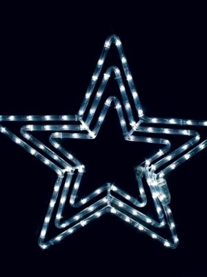 3 ΑΣΤΕΡΙΑ ΜΟΝΟΚΑΝΑΛΟΣ ΦΩΤΟΣΩΛΗΝΑΣ 108 LED 4.5m ΨΥΧΡΟ ΛΕΥΚΟ FLASH IP44 560mm ΜΕ 1.5m ΚΑΛΩΔΙΟ