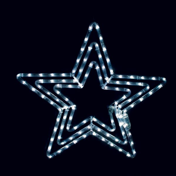 3 ΑΣΤΕΡΙΑ ΜΟΝΟΚΑΝΑΛΟΣ ΦΩΤΟΣΩΛΗΝΑΣ 108 LED 4.5m ΨΥΧΡΟ ΛΕΥΚΟ FLASH IP44 560mm ΜΕ 1.5m ΚΑΛΩΔΙΟ