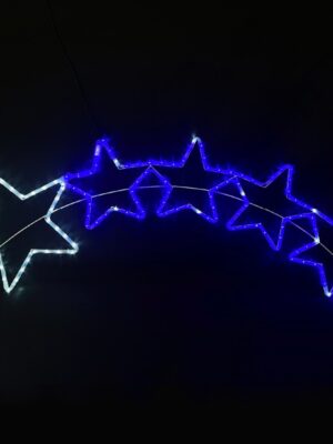 5 ΑΣΤΕΡΙΑ ΜΟΝΟΚΑΝΑΛΟΣ ΦΩΤΟΣΩΛΗΝΑΣ 144 LED 6m ΛΕΥΚΟ & ΚΙΤΡΙΝΟ FLASH IP65 1500x500mm ΜΕ 1.5m ΚΑΛΩΔΙΟ