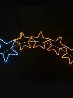 5 ΑΣΤΕΡΙΑ ΜΟΝΟΚΑΝΑΛΟΣ ΦΩΤΟΣΩΛΗΝΑΣ 144 LED 6m ΛΕΥΚΟ & ΚΙΤΡΙΝΟ FLASH IP44 1500x500mm ΜΕ 1.5m ΚΑΛΩΔΙΟ