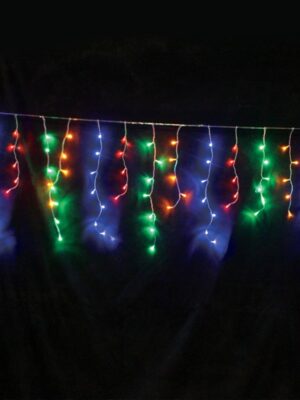 ΧΡΙΣΤΟΥΓΕΝΝΙΑΤΙΚΑ ΛΑΜΠΑΚΙΑ ΒΡΟΧΗ 144 LED ΠΟΛΥΧΡΩΜΑ ΣΤΑΘΕΡΑ ΚΑΛΩΔΙΟ ΔΙΑΦΑΝΟ ΜΕ ΑΝΤΑΠΤΟΡΑ 31VDC &  ΔΥΝΑΤΟΤΗΤΑ ΕΠΕΚΤΑΣΗΣ ΜΑΧ 4 ΜΕ 8 ΠΡΟΓΡΑΜΜΑΤΑ IP44 3000x600mm