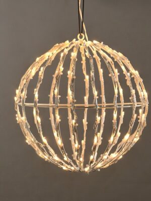 3D ΣΤΡΟΓΓΥΛΗ ΜΠΑΛΑ 150 LED ΣΕ ΣΕΙΡΑ ΣΤΑΘΕΡΑ ΘΕΡΜΟ ΛΕΥΚΟ ΑΝΤΑΠΤΟΡΑ 4.5VDC ΜΕ ΚΑΛΩΔΙΟ ΛΕΥΚΟ 5m IP44 300X300x310mm