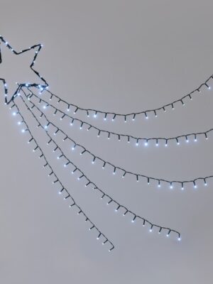 ΠΕΦΤΑΣΤΕΡΙΑ 5 150 LED ΣΕ ΣΕΙΡΑ ΑΝΑ 1m ΣΤΑΘΕΡΑ ΨΥΧΡΟ ΛΕΥΚΟ 8 ΠΡΟΓΡΑΜΜΑΤΑ ΑΝΤΑΠΤΟΡΑ 4.5VDC ΜΕ ΚΑΛΩΔΙΟ 5m IP44 300mm