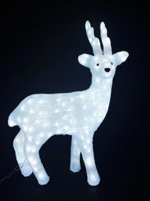 ΧΡΙΣΤΟΥΓΕΝΝΙΑΤΙΚΟΣ ΤΑΡΑΝΔΟΣ ΣΤΑΘΕΡΟΣ 3D 150 LED ΛΕΥΚΟ ΑΚΡΥΛΙΚΗ ΜΕ ΚΑΛΩΔΙΟ 300mm IP44 575x320x745mm