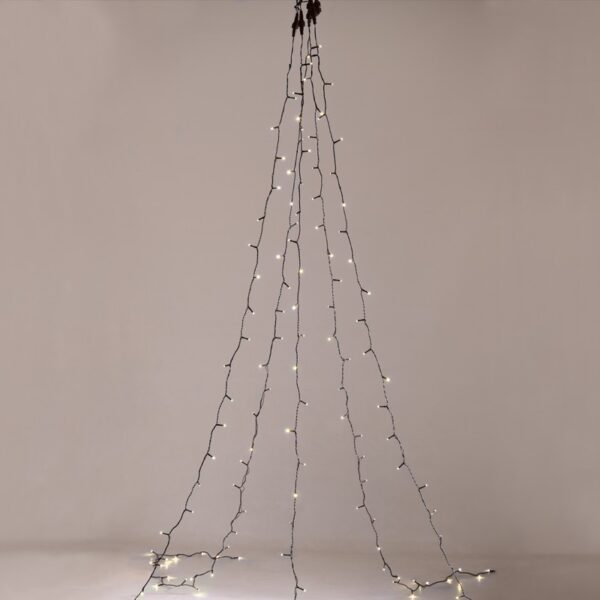 ΧΡΙΣΤΟΥΓΕΝΝΙΑΤΙΚΑ ΛΑΜΠΑΚΙΑ ΧΤΑΠΟΔΙ 5 ΣΕΙΡΕΣx35 ΛΑΜΠΑΚΙΑ ΘΕΡΜΟ ΛΕΥΚΟ ΠΡΑΣΙΝΟ ΚΑΛΩΔΙΟ 3m ΑΝΤΑΠΤΟΡΑΣ 31VDC IP44 50x3500mm