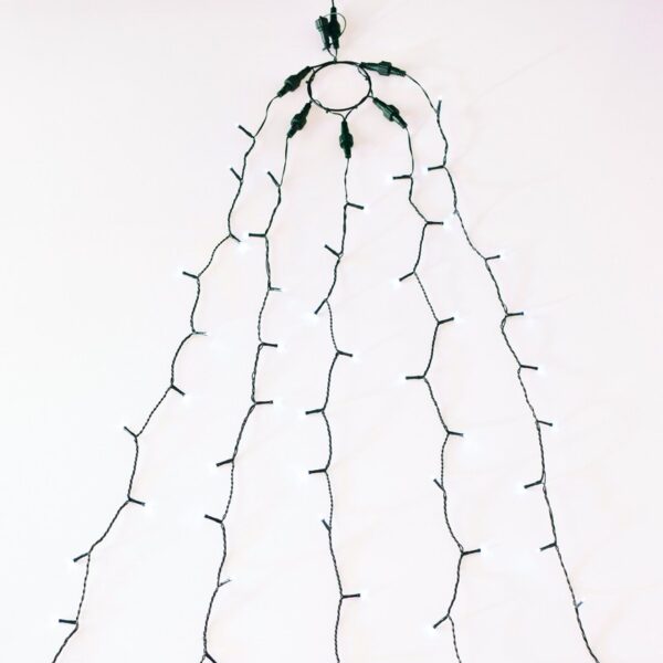 ΧΡΙΣΤΟΥΓΕΝΝΙΑΤΙΚΑ ΛΑΜΠΑΚΙΑ ΧΤΑΠΟΔΙ 5 ΣΕΙΡΕΣx35 ΛΑΜΠΑΚΙΑ ΘΕΡΜΟ ΛΕΥΚΟ ΠΡΑΣΙΝΟ ΚΑΛΩΔΙΟ 3m ΑΝΤΑΠΤΟΡΑΣ 31VDC IP44 50x3500mm