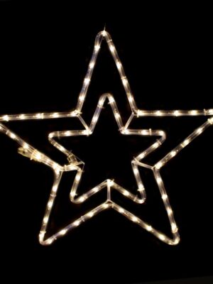 ΔΙΠΛΑ ΑΣΤΕΡΙΑ ΜΟΝΟΚΑΝΑΛΟΣ ΦΩΤΟΣΩΛΗΝΑΣ 60 LED 2.5m ΘΕΡΜΟ ΛΕΥΚΟ IP65 460mm ΜΕ 1.5m ΚΑΛΩΔΙΟ