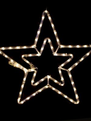 ΔΙΠΛΑ ΑΣΤΕΡΙΑ ΜΟΝΟΚΑΝΑΛΟΣ ΦΩΤΟΣΩΛΗΝΑΣ 72 LED 3m ΘΕΡΜΟ ΛΕΥΚΟ FLASH IP44 550mm ΜΕ 1.5m ΚΑΛΩΔΙΟ