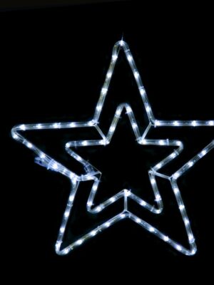 ΔΙΠΛΑ ΑΣΤΕΡΙΑ ΜΟΝΟΚΑΝΑΛΟΣ ΦΩΤΟΣΩΛΗΝΑΣ 60 LED 2.5m ΨΥΧΡΟ ΛΕΥΚΟ IP44 460mm ΜΕ 1.5m ΚΑΛΩΔΙΟ