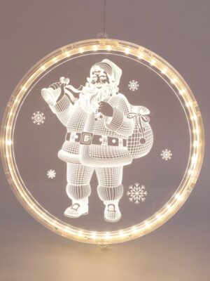 3D ΑΓΙΟΣ ΒΑΣΙΛΗΣ ΑΚΡΥΛΙΚΟ 24 LED ΣΤΑΘΕΡΑ ΘΕΡΜΟ ΛΕΥΚΟ USB ΜΕ ΚΑΛΩΔΙΟ IP20 210X216mm