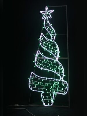 ΧΡΙΣΤΟΥΓΕΝΝΙΑΤΙΚΟ ΔΕΝΤΡΟ ΕΠΙΣΤΗΛΟ 270 LED ΨΥΧΡΟ ΛΕΥΚΟ ΜΟΝΟΚΑΝΑΛΟ 7.5m & 200 LED ΛΑΜΠΑΚΙΑ ΠΡΑΣΙΝΑ ΣΤΑΘΕΡΑ IP44 750xΥ2000mm