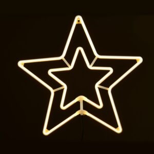 ΑΣΤΕΡΙΑ ΔΙΠΛΑ 300 LED NEON ΦΩΤΟΣΩΛΗΝΑ 3m SMD ΘΕΡΜΟ ΛΕΥΚΟ ΣΤΑΘΕΡΟ ΜΕ 1.5m ΚΑΛΩΔΙΟ IP44 550mm