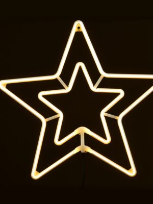 ΑΣΤΕΡΙΑ ΔΙΠΛΑ 300 LED NEON ΦΩΤΟΣΩΛΗΝΑ 3m SMD ΘΕΡΜΟ ΛΕΥΚΟ ΣΤΑΘΕΡΟ ΜΕ 1.5m ΚΑΛΩΔΙΟ IP44 550mm