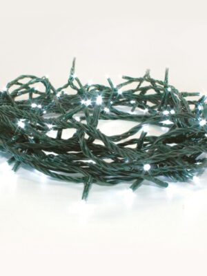 ΛΑΜΠΑΚΙΑ 300 LED ΣΕ ΣΕΙΡΑ ΨΥΧΡΟ ΛΕΥΚΟ ΚΑΟΥΤΣΟΥΚ ΑΝΤΑΠΤΟΡΑ 31VDC ΜΕ ΔΥΝΑΤΟΤΗΤΑ ΕΠΕΚΤΑΣΗΣ MAX 2 ΣΕΤ & ΚΑΛΩΔΙΟ ΠΡΑΣΙΝΟ 3m IP44 50mm