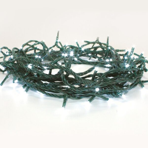 ΛΑΜΠΑΚΙΑ 300 LED ΣΕ ΣΕΙΡΑ ΣΟΥΠΕΡ ΨΥΧΡΟ ΛΕΥΚΟ ΚΑΟΥΤΣΟΥΚ ΑΝΑ 50mm ΑΝΤΑΠΤΟΡΑ 31VDC 8 ΠΡΟΓΡΑΜΜΑΤΑ & ΚΑΛΩΔΙΟ ΠΡΑΣΙΝΟ IP44 15mm