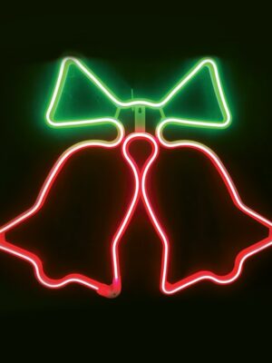 ΚΑΜΠΑΝΕΣ ΔΙΠΛΕΣ 300 LED NEON ΦΩΤΟΣΩΛΗΝΑ 3m SMD ΚΟΚΚΙΝΟ & ΠΡΑΣΙΝΟ ΣΤΑΘΕΡΟ ΜΕ 1.5m ΚΑΛΩΔΙΟ IP44 620x500mm